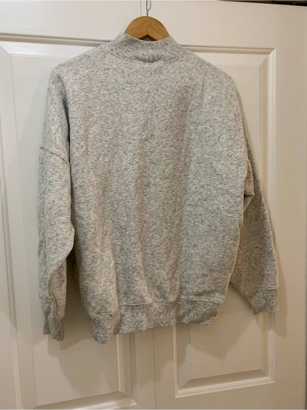 TNA Light Heather Gray Mock Neck Pullover